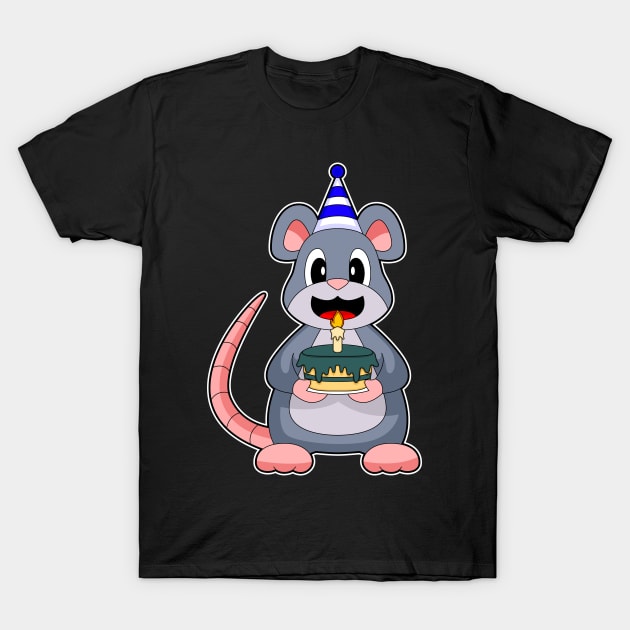 Mouse Birthday Candle Cake T-Shirt by Markus Schnabel